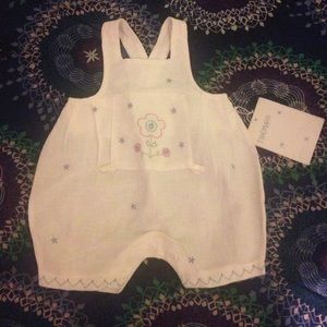 THEMA PLUS Ivory Embrdrd 🌸 1-Pc Overalls NWT 3M